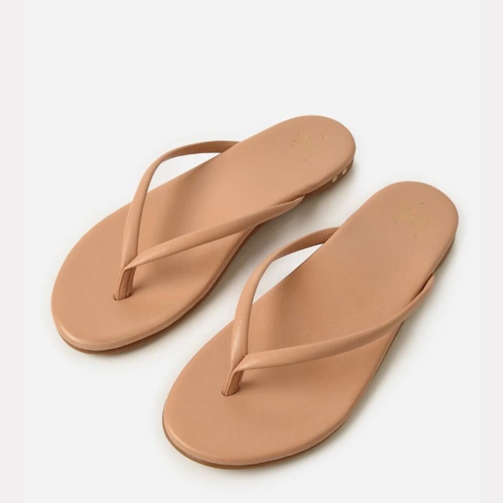 NEW Beek 'Sunbeam' Women's US 5 Flip Flop Sandal Nude Leather Minimalistic